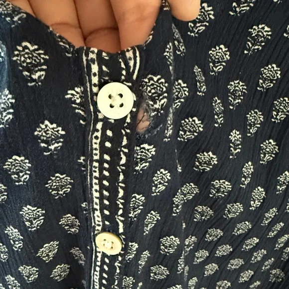 Faherty Orinda Maxi Dress Boho Tiered Cottagecore Festival Button Front